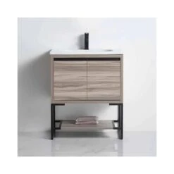 Light Wood Free Standing Vanity