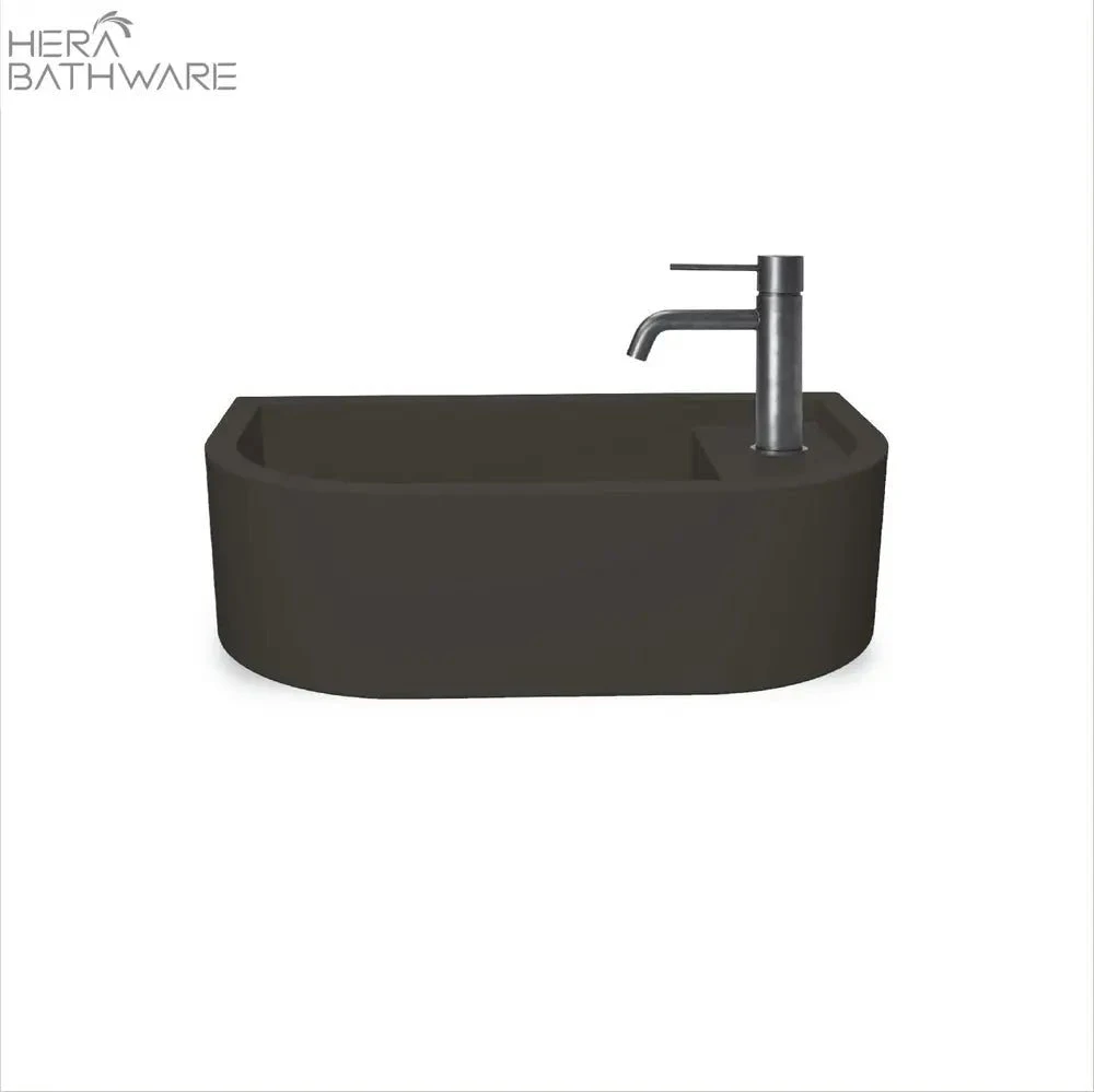Loop 01 Basin - Overflow - Surface Mount Charcoal Loop 01 Basin - Overflow - Surface Mount Charcoal -HERA Bathware Sales loop 01 basin overflow surface mount charcoalblackno tap holenood co 207353