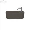 Loop 01 Basin - Overflow - Wall Hung Mid Tone Grey 1 Loop 01 Basin - Overflow - Wall Hung Mid Tone Grey -HERA Bathware Sales loop 01 basin overflow wall hung mid tone greyblackno tap holenood co 838887