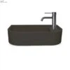 Loop 02 Basin - Overflow - Surface Mount Charcoal -HERA Bathware Sales loop 02 basin overflow surface mount charcoalblackno tap holenood co 353243