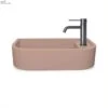 Loop 02 Basin - Overflow - Wall Hung Blush Pink -HERA Bathware Sales loop 02 basin overflow wall hung blush pinkblackno tap holenood co 222748