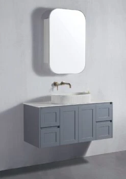 Lori Wall Hung Vanity Single Bowl - 1200mm -HERA Bathware Sales lori wall hung vanity single bowl 1200mmmatte greyvanitiessunny group 266090