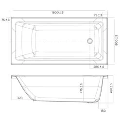 Louve Drop-in Bath | Oceano -HERA Bathware Sales louve drop in bath oceano1500mmbathtuboceano 204555
