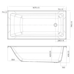 Louve Drop-in Bath | Oceano -HERA Bathware Sales louve drop in bath oceano1500mmbathtuboceano 568207