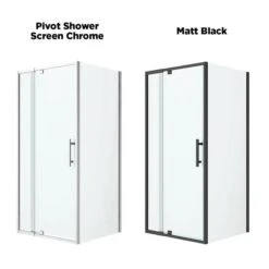 Louve Square Pivot Shower Screen | Oceano -HERA Bathware Sales louve square pivot shower screen oceano820mm 750 810matte blackshower screenoceano 884948