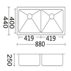 Luminare Double Bowl Laundry / Kitchen Sink | Bella Vista -HERA Bathware Sales luminare double bowl laundry kitchen sink bella vistastainless steelbrushed nickel760x440mmkitchen sinkbella vista 231956