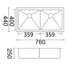Luminare Double Bowl Laundry / Kitchen Sink | Bella Vista -HERA Bathware Sales luminare double bowl laundry kitchen sink bella vistastainless steelbrushed nickel760x440mmkitchen sinkbella vista 514442