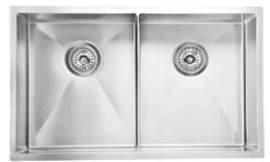 Luminare Double Bowl Laundry / Kitchen Sink | Bella Vista -HERA Bathware Sales luminare double bowl laundry kitchen sink bella vistastainless steelbrushed nickel760x440mmkitchen sinkbella vista 870537