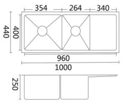 Luminare Sink With Drainer Stainless Steel Laundry / Kitchen Sink | Bella Vista -HERA Bathware Sales luminare sink with drainer stainless steel laundry kitchen sink bella vistastainless steelbrushed nickel1150x440mm double bowlkitchen sinkbella vista 948664
