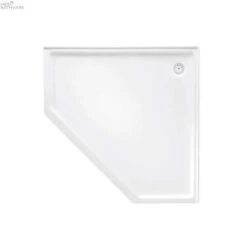 Marbletrend Flinders Polymarble Corner Shower Base, Rear Outlet