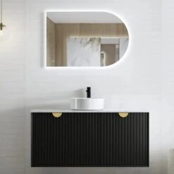 Marlo 600-1500mm Satin Black Wall Hung Vanity