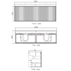 Marlo 600-1500mm Satin Black Wall Hung Vanity -HERA Bathware Sales marlo 600 1500mm satin black wall hung vanityceramic top600mmvanitiesotti 484257