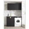 Marlo Black Laundry Kit | 1305*600*2100mm -HERA Bathware Sales marlo black laundry kit 13056002100mm1305 amatte blacklaundry cabinetotti 900870