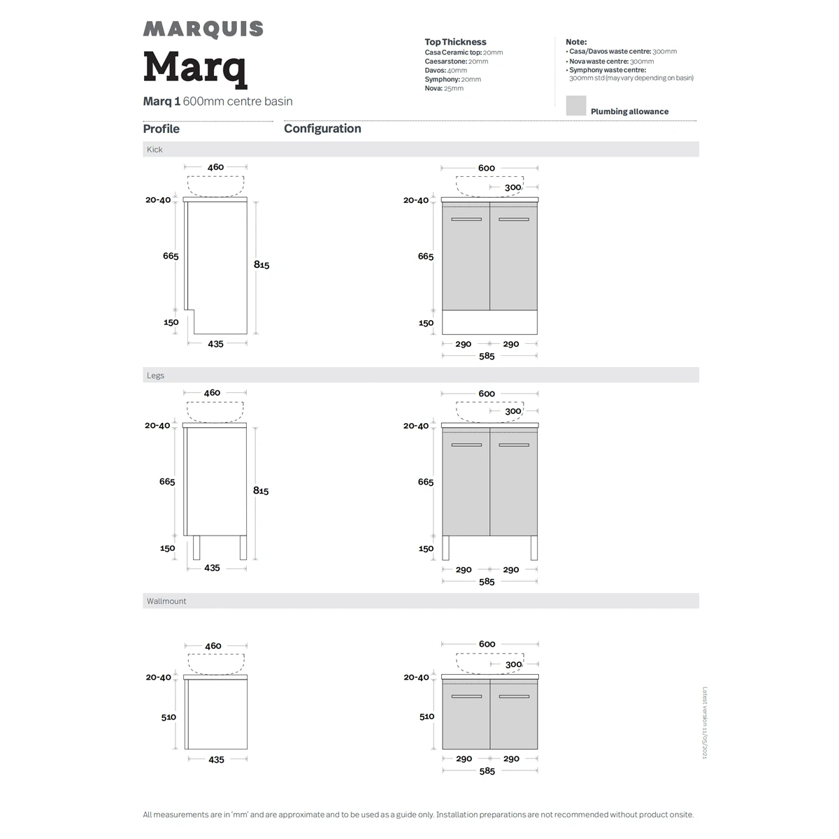 Marq Freestanding Vanity 600mm Marq Freestanding Vanity 600mm -HERA Bathware Sales marq freestanding vanity 600mmdavos polymarble 1 tap holevanitiesmarquis 524701