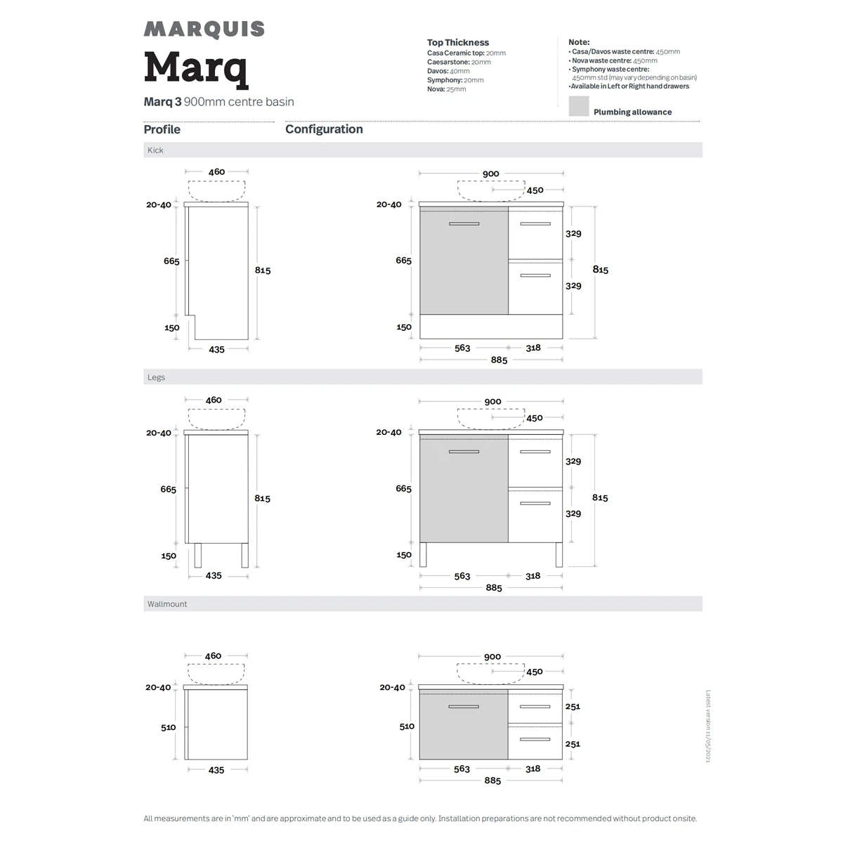 Marq Wall Hung Vanity 900mm Marq Wall Hung Vanity 900mm -HERA Bathware Sales marq wall hung vanity 900mmdavos polymarble 1 tap holevanitiesmarquis 627724