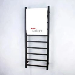Matte Black Heated Square Ladder Towel Rails (240V)