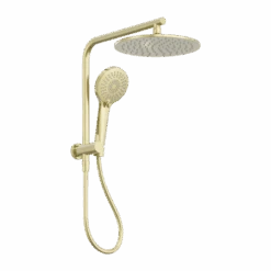 MECCA 2 IN 1 TWIN SHOWER | Nero -HERA Bathware Sales mecca 2 in 1 twin shower nerobrushed goldshower setnero tapware 161268