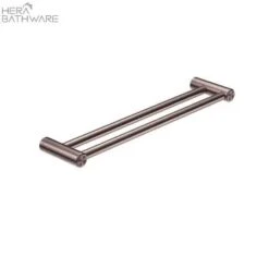 MECCA CARE 25MM GRAB DOUBLE TOWEL RAIL 600MM -HERA Bathware Sales mecca care 25mm grab double towel rail 600mmbrushed bronzegrab double railnero tapware 928280