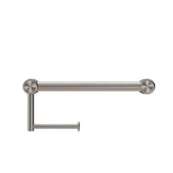 Mecca Care 25mm Grab Rail With Toilet Roll Holder 300mm -HERA Bathware Sales mecca care 25mm grab rail with toilet roll holder 300mmgun metaltoilet roll holdernero tapware 890927