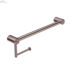 Mecca Care 25mm Grab Rail With Toilet Roll Holder 450mm -HERA Bathware Sales mecca care 25mm grab rail with toilet roll holder 450mmbrushed bronzetoilet roll holdernero tapware 363681