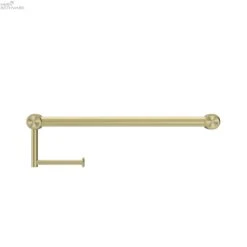 Mecca Care 25mm Grab Rail With Toilet Roll Holder 450mm -HERA Bathware Sales mecca care 25mm grab rail with toilet roll holder 450mmbrushed goldtoilet roll holdernero tapware 473747