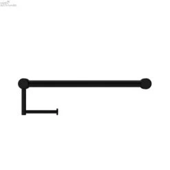 Mecca Care 25mm Grab Rail With Toilet Roll Holder 450mm -HERA Bathware Sales mecca care 25mm grab rail with toilet roll holder 450mmmatte blacktoilet roll holdernero tapware 762613