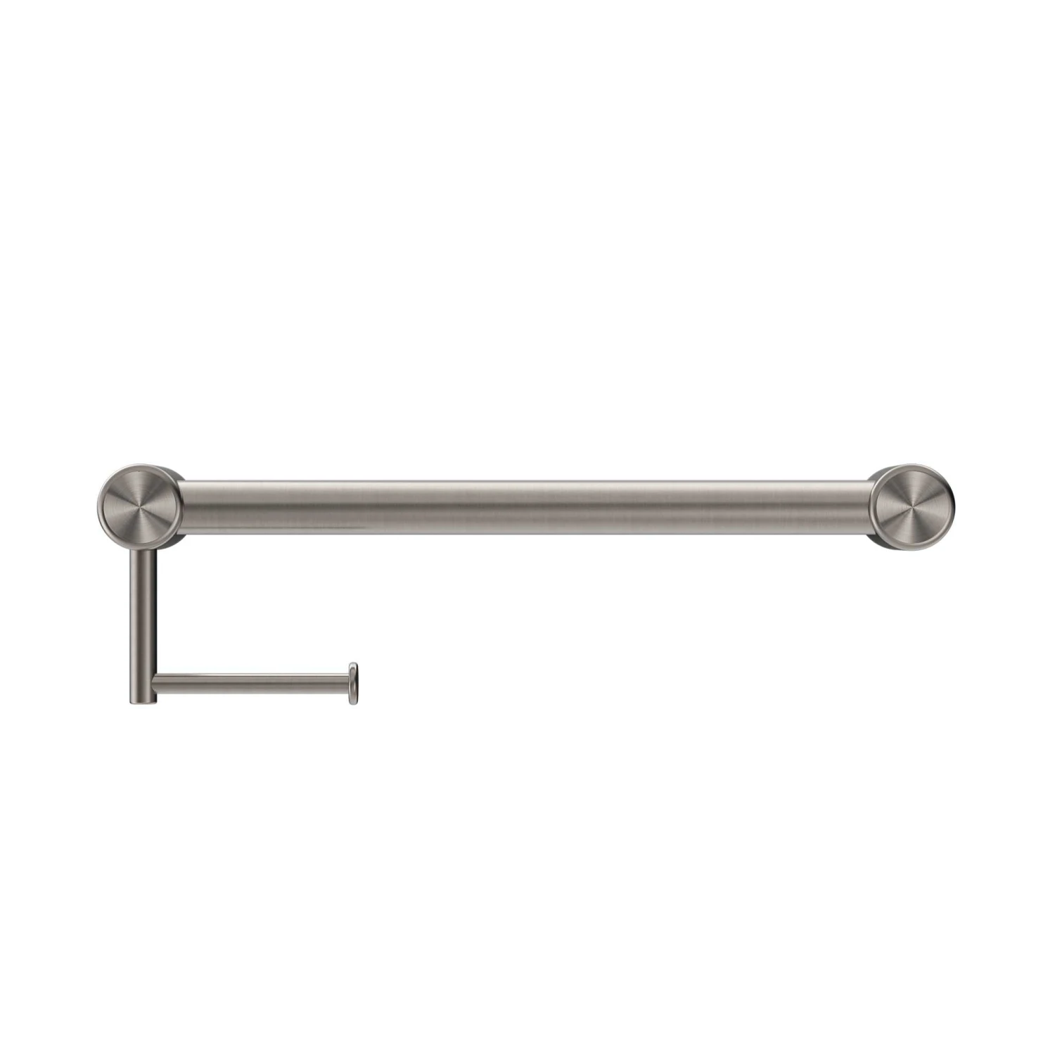 Mecca Care 32mm Grab Rail with Toilet Roll Holder 450mm Mecca Care 32mm Grab Rail With Toilet Roll Holder 450mm -HERA Bathware Sales mecca care 32mm grab rail with toilet roll holder 450mmbrushed nickeltoilet roll holdernero tapware 266736