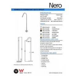 MECCA Floor Mount Bath Spout Only -HERA Bathware Sales mecca floor mount bath spout onlygun metalfloor bath mixernero tapware 926667