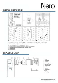 MECCA Shower Mixer Handle Up -HERA Bathware Sales mecca shower mixer handle up60mmchromeshower mixernero tapware 161158