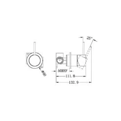 MECCA Shower Mixer Handle Up -HERA Bathware Sales mecca shower mixer handle up60mmchromeshower mixernero tapware 800426