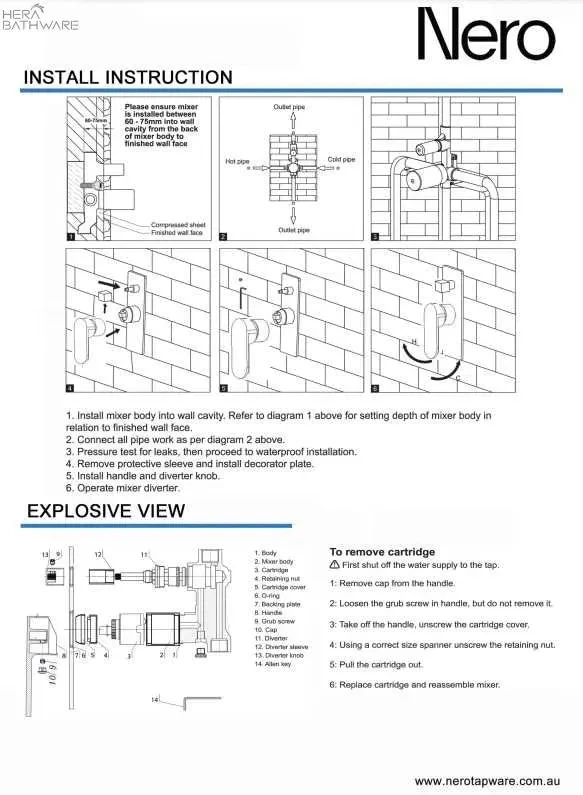 MECCA Shower Mixer with Diverter Separate MECCA Shower Mixer With Diverter Separate -HERA Bathware Sales mecca shower mixer with diverter separatebrushed bronzeshower mixernero tapware 646707