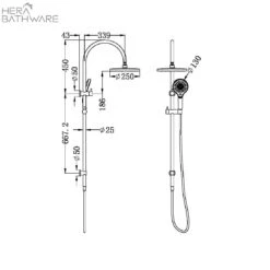 MECCA Twin Shower With Opal Shower 5 MECCA Twin Shower With Opal Shower -HERA Bathware Sales mecca twin shower with opal showergun metalshower setnero tapware 844625