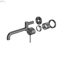 MECCA Wall Basin/Bath Mixer Swivel Spout 225mm / Trim Kit Only -HERA Bathware Sales mecca wall basinbath mixer swivel spout 225mm trim kit onlygun metaltrim kitsnero tapware 297910