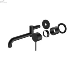 MECCA Wall Basin/Bath Mixer Swivel Spout 225mm / Trim Kit Only -HERA Bathware Sales mecca wall basinbath mixer swivel spout 225mm trim kit onlymatte blacktrim kitsnero tapware 934047