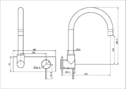 MECCA Wall Basin/Bath Mixer Swivel Spout Handle Down / Trim Kit Only -HERA Bathware Sales mecca wall basinbath mixer swivel spout handle down trim kit onlychrometrim kitsnero tapware 108638