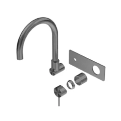 MECCA Wall Basin/Bath Mixer Swivel Spout Handle Down / Trim Kit Only -HERA Bathware Sales mecca wall basinbath mixer swivel spout handle down trim kit onlychrometrim kitsnero tapware 943779