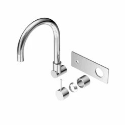 MECCA Wall Basin/Bath Mixer Swivel Spout Handle Up / Trim Kit Only