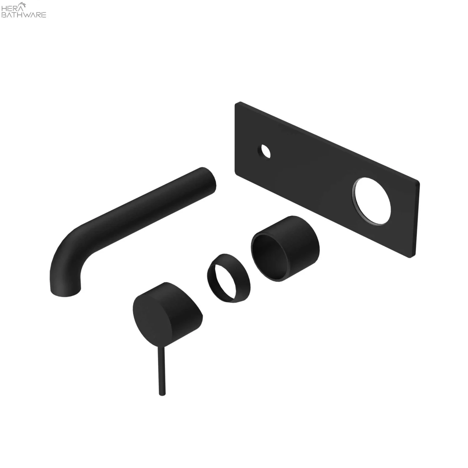 Mecca Wall Basin/Bath Mixer Trim Kits Only Mecca Wall Basin/Bath Mixer Trim Kits Only -HERA Bathware Sales mecca wall basinbath mixer trim kits only120mmmatte blackwall basin mixernero tapware 400646
