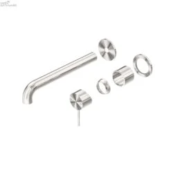 Mecca Wall Basin/Bath Mixer With Seperate Plate Trim Kits Only -HERA Bathware Sales mecca wall basinbath mixer with seperate plate trim kits only120mmbrushed nickelwall basin mixernero tapware 688790