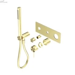 MECCA Wall Mount Handshower Divertor System - Trim Kits -HERA Bathware Sales mecca wall mount handshower divertor system trim kitsbrushed goldshower railsnero tapware 349164