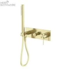 MECCA Wall Mount Handshower Divertor System -HERA Bathware Sales mecca wall mount handshower divertor systembrushed goldshower railsnero tapware 645213