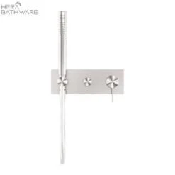 MECCA Wall Mount Handshower Divertor System -HERA Bathware Sales mecca wall mount handshower divertor systembrushed nickelshower railsnero tapware 645265