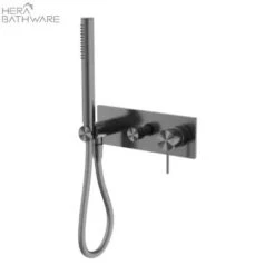 MECCA Wall Mount Handshower Divertor System -HERA Bathware Sales mecca wall mount handshower divertor systemgun metalshower railsnero tapware 620805