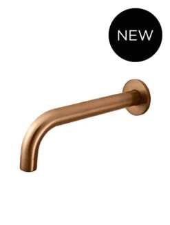 Meir Universal Round Curved Spout 200mm -HERA Bathware Sales meir universal round curved spout 200mmlustre bronzebasin spoutmeir 866671