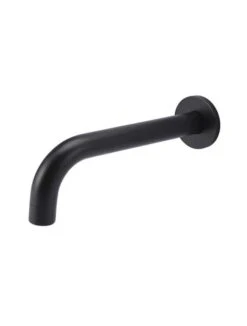 Meir Universal Round Curved Spout 200mm -HERA Bathware Sales meir universal round curved spout 200mmmatte blackbasin spoutmeir 397070