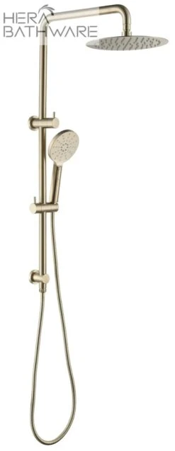 Mica Dual Shower Rail With Rain Fall Head - Round -HERA Bathware Sales mica dual shower rail with rain fall head roundgun metalshower setbella vista 305334