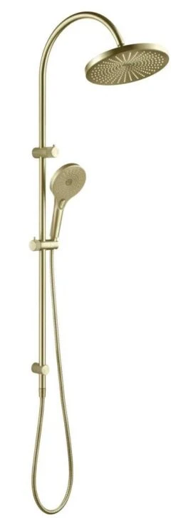 Mica Fluted Gooseneck Dual Shower Rail 6 Mica Fluted Gooseneck Dual Shower Rail -HERA Bathware Sales mica fluted gooseneck dual shower railfrench goldbella vista 840393