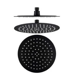 Mica Round Shower Head 3 Mica Round Shower Head -HERA Bathware Sales mica round shower head200mmmatte blackshower headbella vista 337261