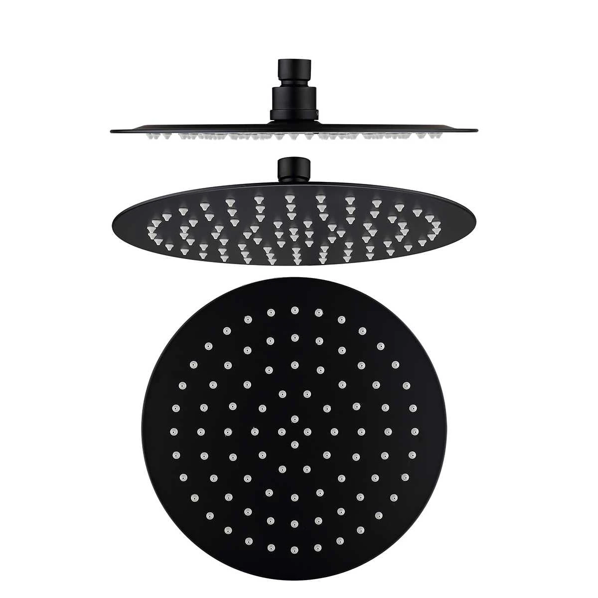 Mica Round Shower Head Mica Round Shower Head -HERA Bathware Sales mica round shower head200mmmatte blackshower headbella vista 337261