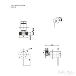 Mica Shower Mixer- Chrome, Black, Brushed Nickel, Gunmetal, French Gold 8 Mica Shower Mixer- Chrome, Black, Brushed Nickel, Gunmetal, French Gold -HERA Bathware Sales mica shower mixer chrome black brushed nickel gunmetal french goldgun metalshower mixerbella vista 468168